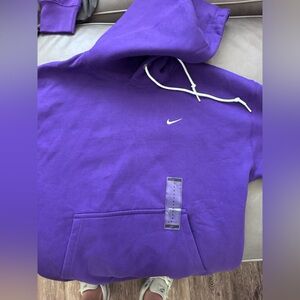 Nike Purple Hoodie with White Drawstrings and Swoosh
